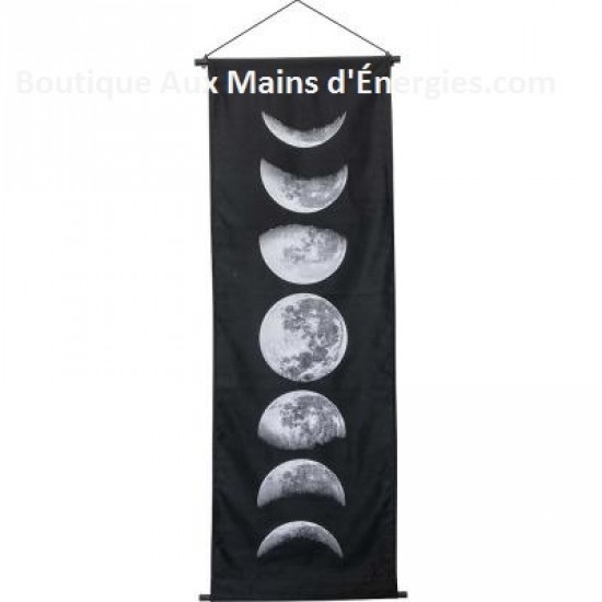 COTTON BANNER - MOON PHASES-NO TEXT-BLACK-15.5X48″ L